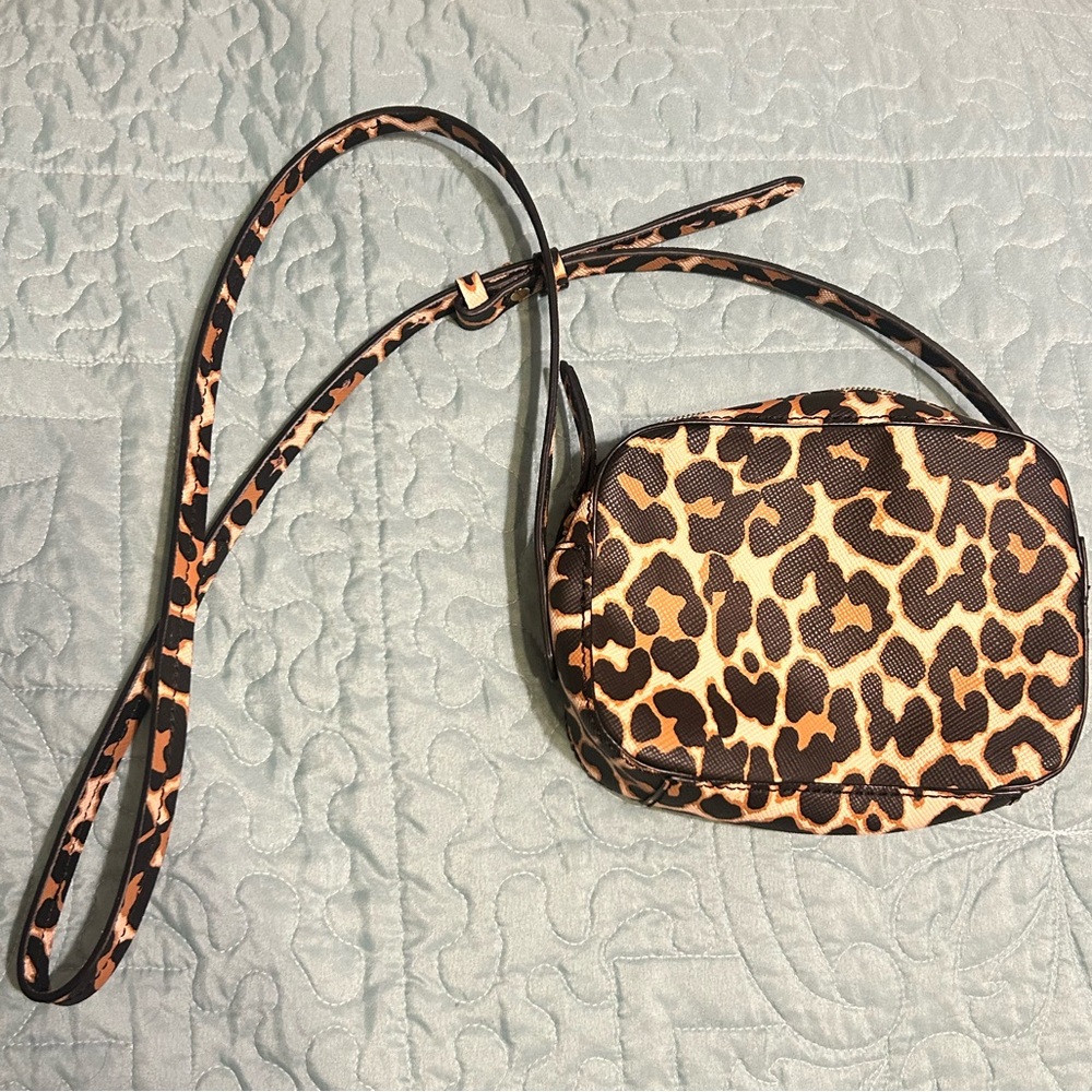 J Crew Leopard Animal Print Crossbody Bag